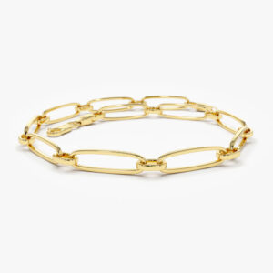 Gold Oval Link Chain Bracelet