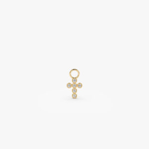 Diamond Cross Hoop Charm
