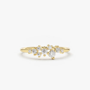 Gold Diamond Cluster Ring