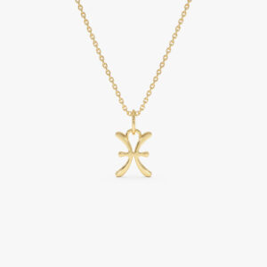 14K Pisces Zodiac Charm Necklace