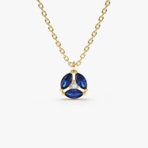 Marquise Sapphire Cluster Necklace